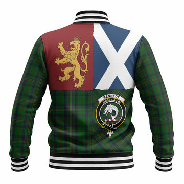 Kennedy Crest Tartan Baseball Jacket with Lion Rampant Saltire Style
