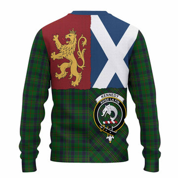 Kennedy Crest Tartan Knitted Sweater with Lion Rampant Saltire Style