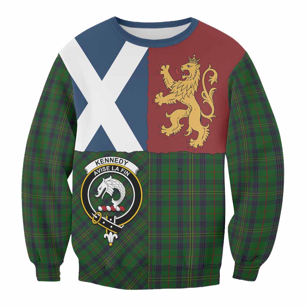 Kennedy Crest Tartan Sweatshirt with Lion Rampant Saltire Style