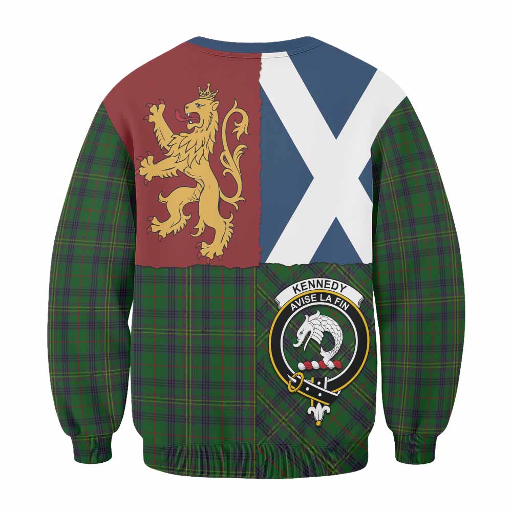 Kennedy Crest Tartan Sweatshirt with Lion Rampant Saltire Style