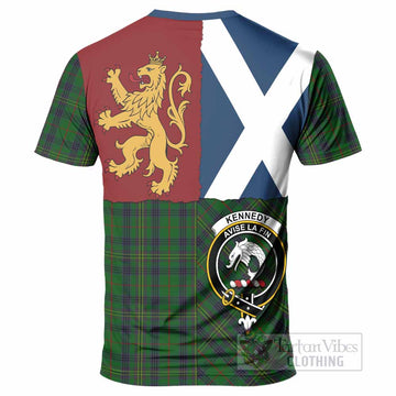 Kennedy Crest Tartan T-Shirt with Lion Rampant Saltire Style