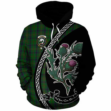 Kennedy Family Crest Tartan Cotton Hoodie Alba Thistle Inspired