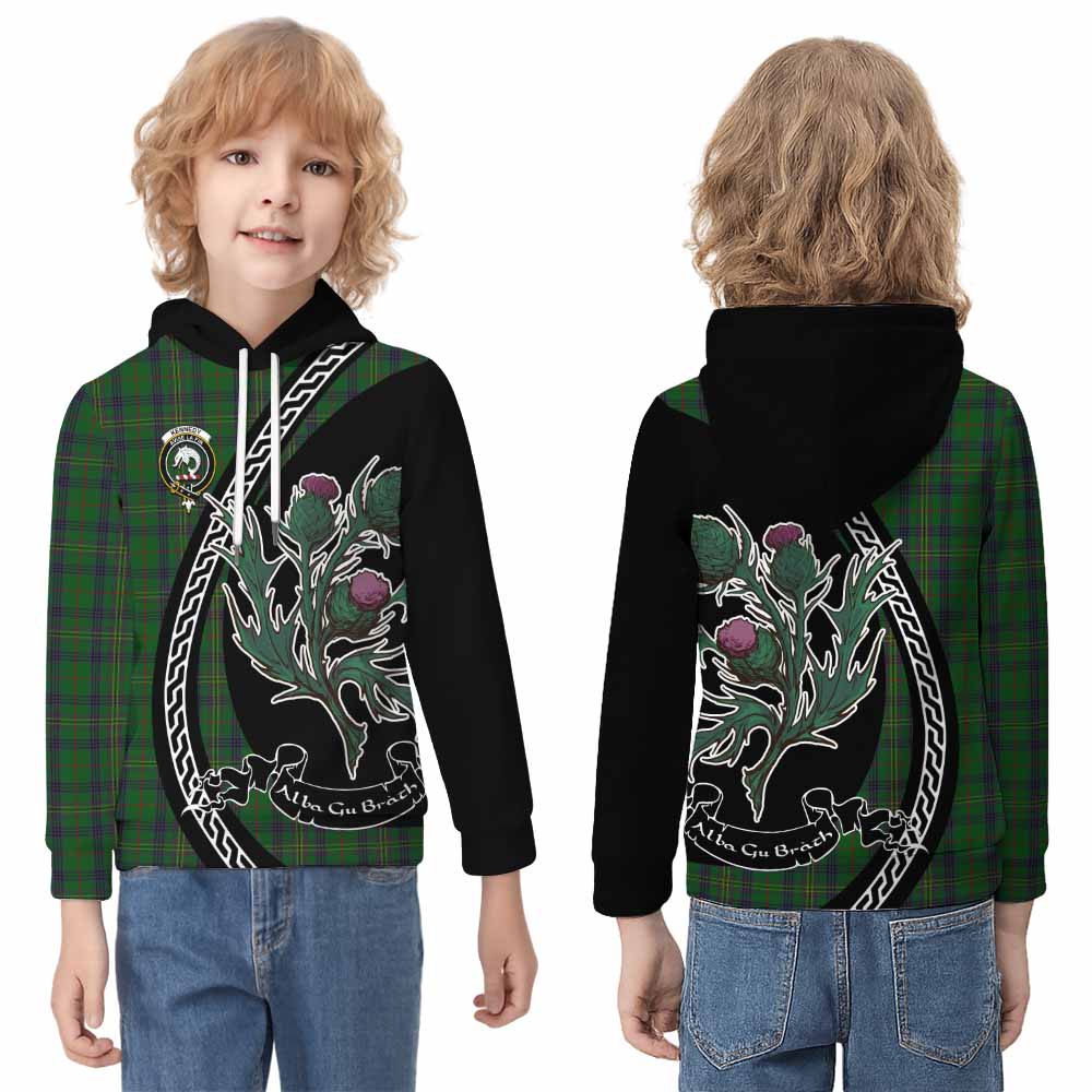 Kennedy Family Crest Tartan Kid Hoodie Alba Thistle Inspired - Tartan Vibes Clothing