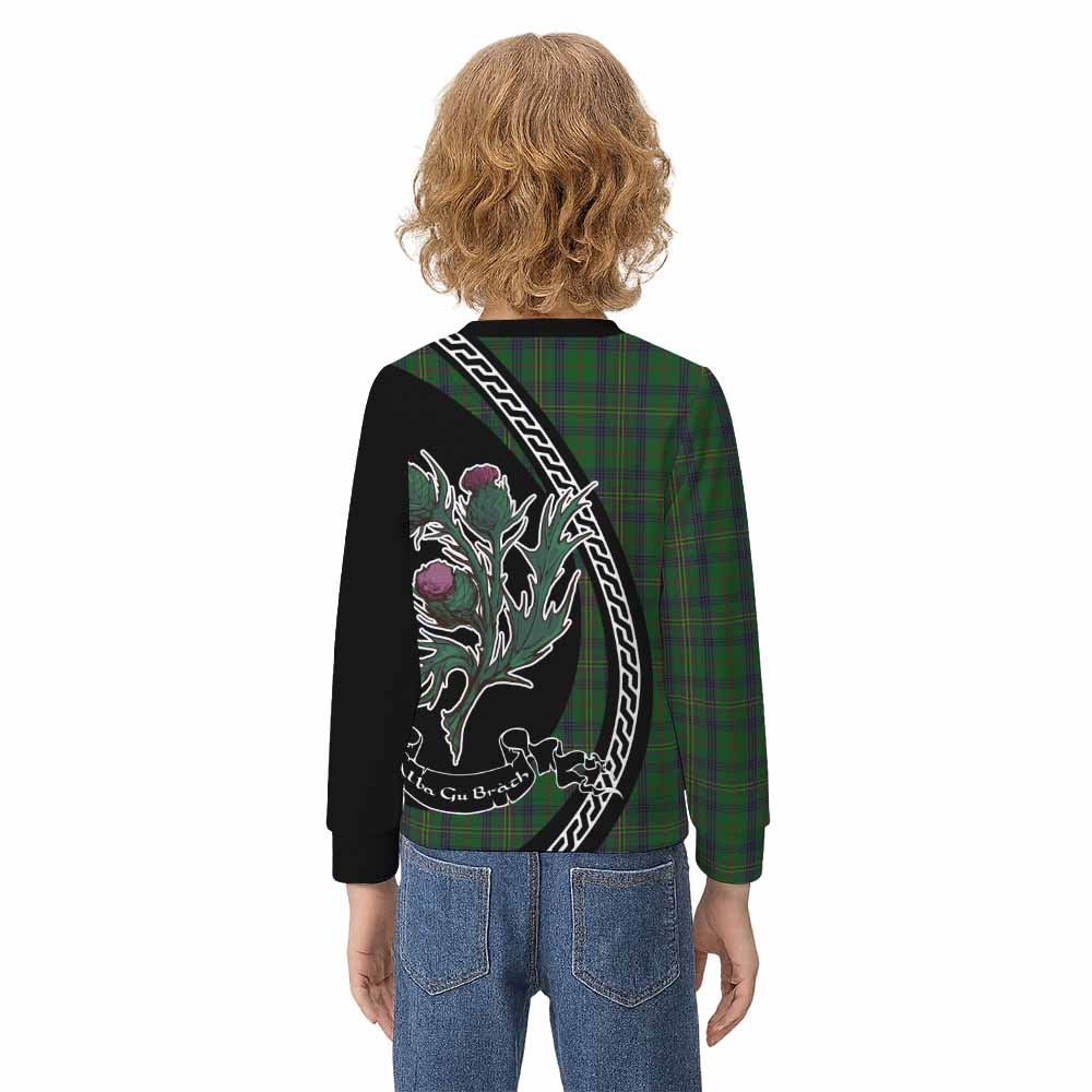 Kennedy Family Crest Tartan Kid Knitted Sweatshirt Alba Thistle Inspired - Tartan Vibes Clothing