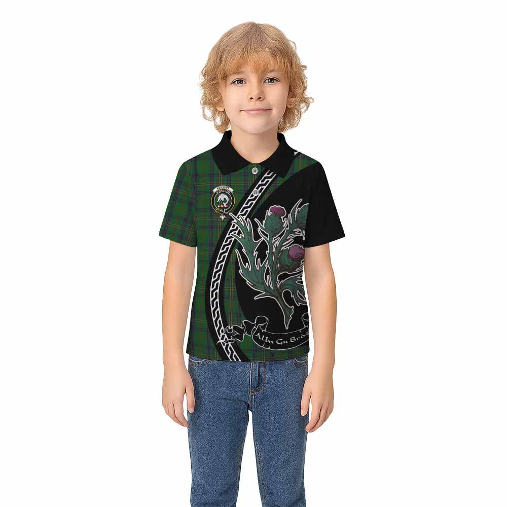 Kennedy Family Crest Tartan Kid Polo Shirt Alba Thistle Inspired - Tartan Vibes Clothing