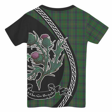 Kennedy Family Crest Tartan Kid T-shirt Alba Thistle Inspired - Tartan Vibes Clothing
