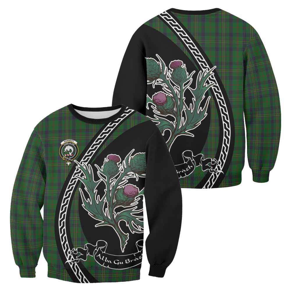 Kennedy Family Crest Tartan Sweatshirt Alba Thistle Inspired - Tartan Vibes Clothing
