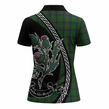 Kennedy Family Crest Tartan Women Polo Shirt Alba Thistle Inspired