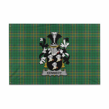Kennedy Irish Clan Tartan House Flag with Coat of Arms