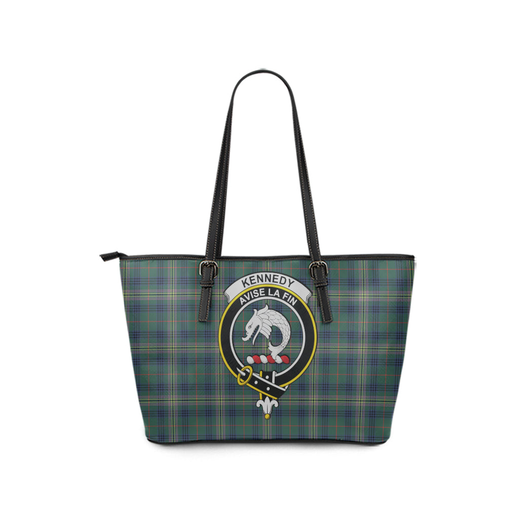 kennedy-modern-tartan-leather-tote-bag-with-family-crest