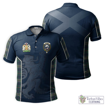 Kennedy Modern Tartan Men's Polo Shirt with Family Crest and Lion Rampant Vibes Sport Style