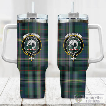 Kennedy Modern Tartan and Family Crest Tumbler with Handle