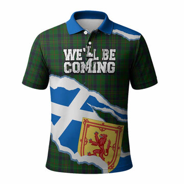 Kennedy Scotland Football Tartan Polo Shirt We'll Be Coming