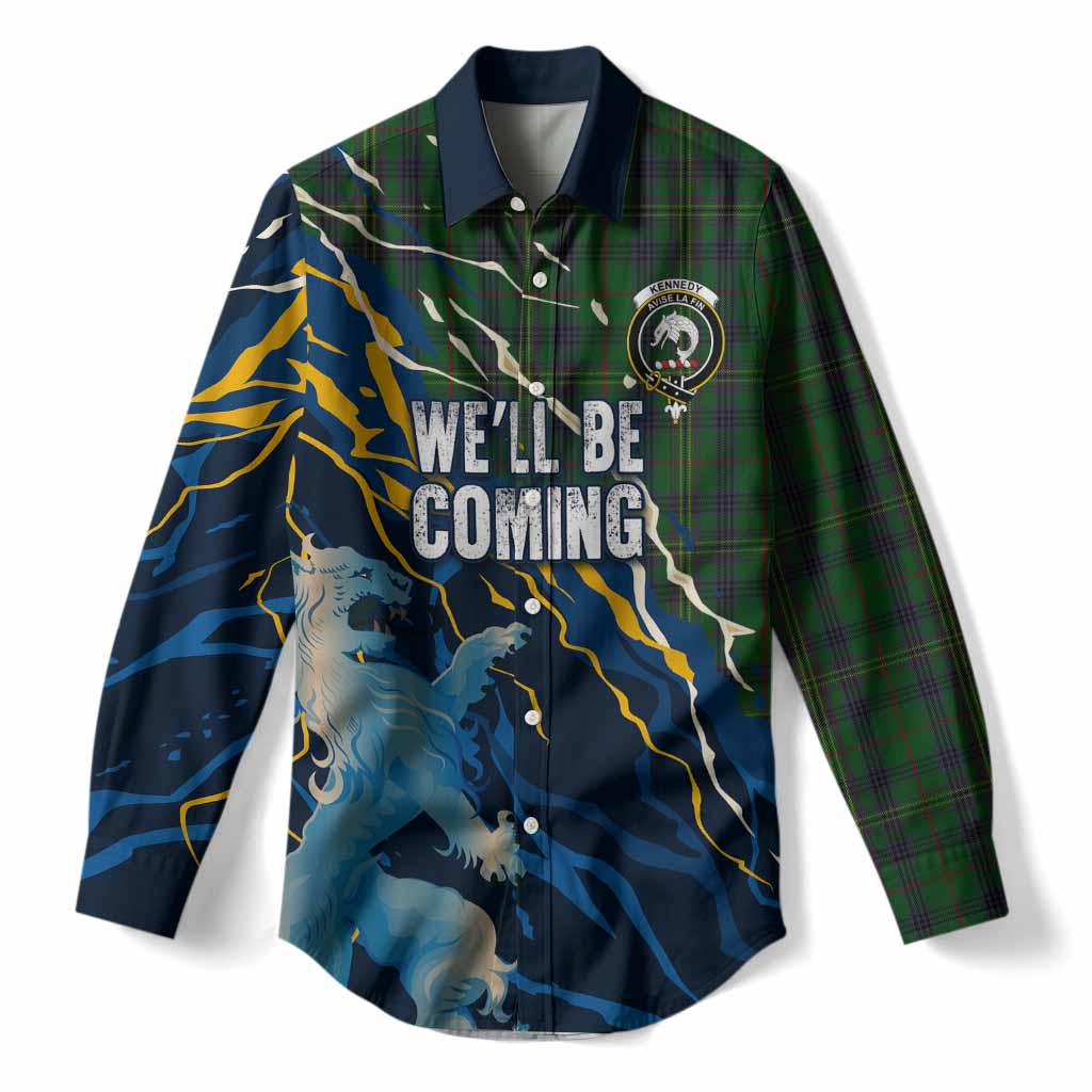 Kennedy Scotland Tartan Women Casual Shirt WC2026 Football - We'll Be Coming