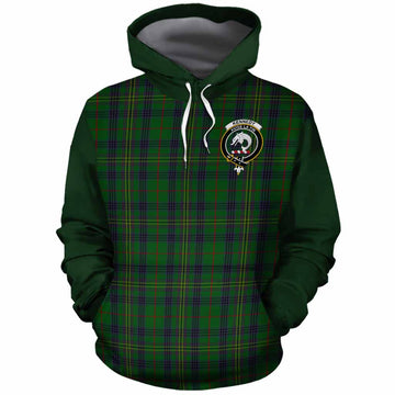 Kennedy Tartan Accent Cotton Hoodie with Family Crest
