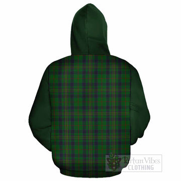 Kennedy Tartan Accent Cotton Hoodie with Family Crest