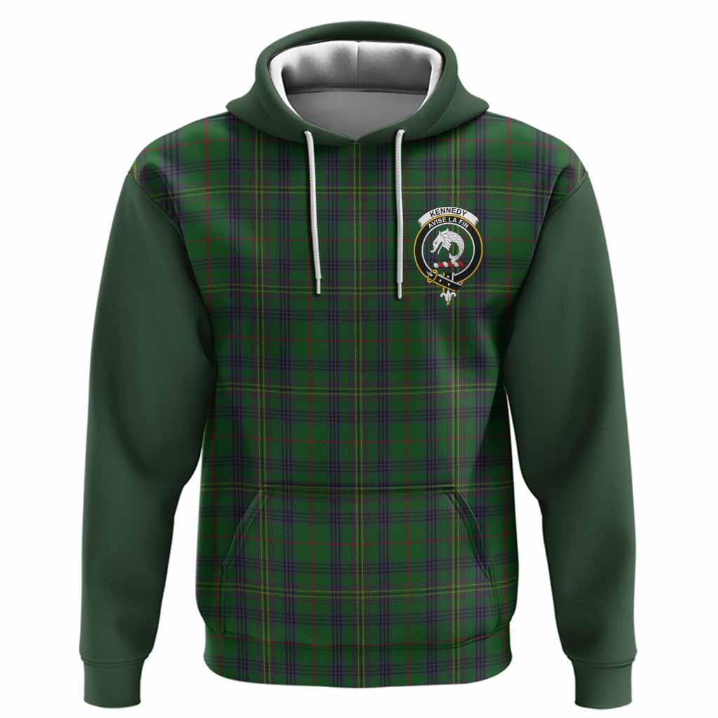 Kennedy Tartan Accent Hoodie with Family Crest