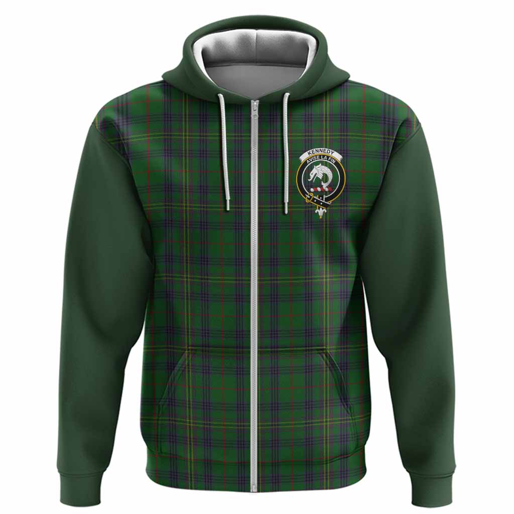Kennedy Tartan Accent Hoodie with Family Crest