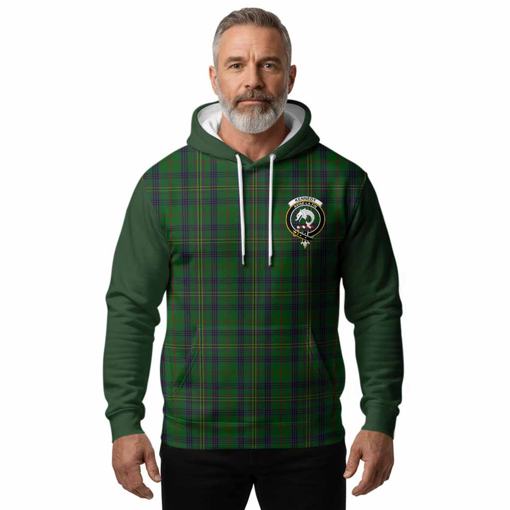 Kennedy Tartan Accent Hoodie with Family Crest