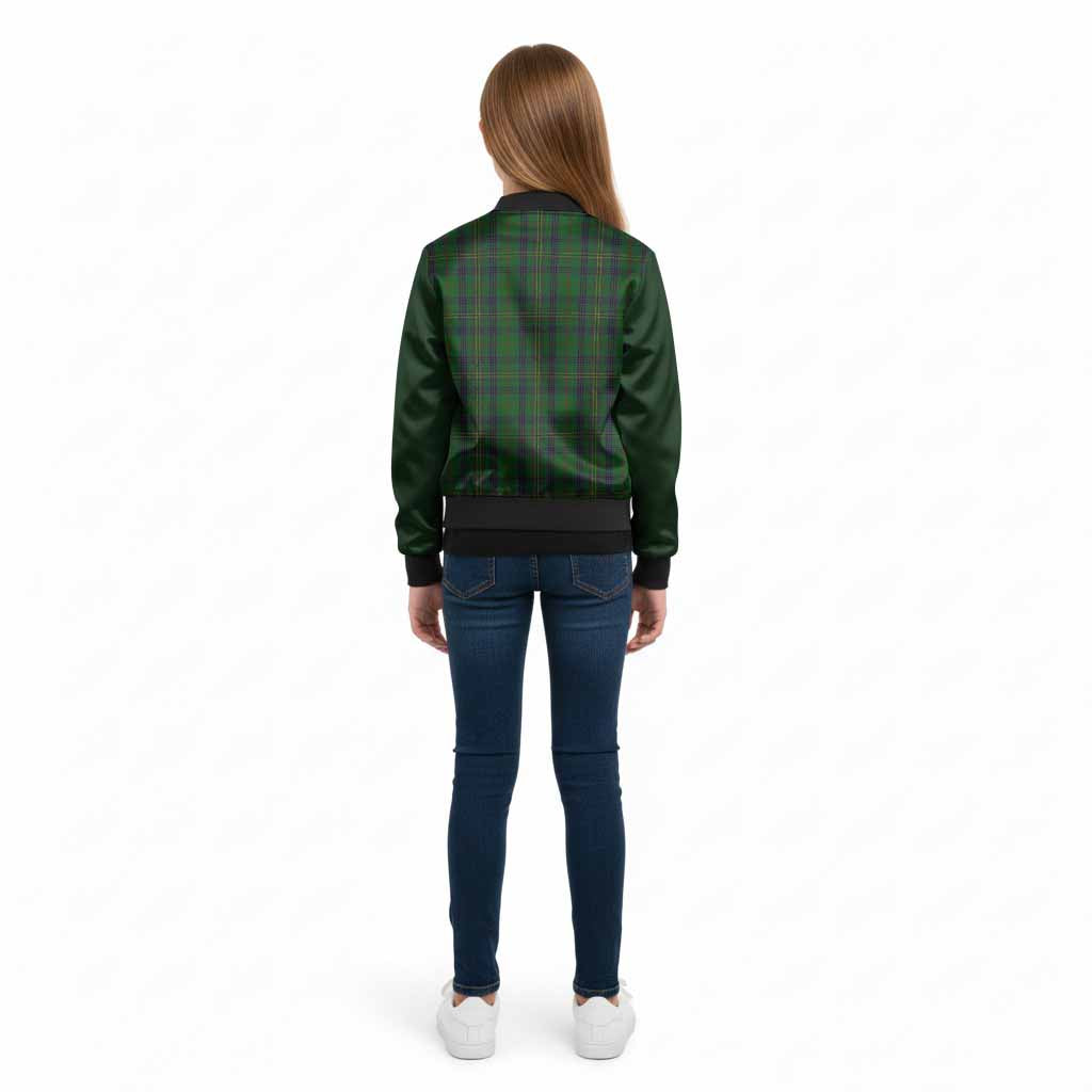 Kennedy Tartan Accent Kid Bomber Jacket with Family Crest
