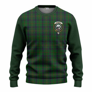 Kennedy Tartan Accent Knitted Sweater with Family Crest