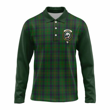 Kennedy Tartan Accent Long Sleeve Polo Shirt with Family Crest