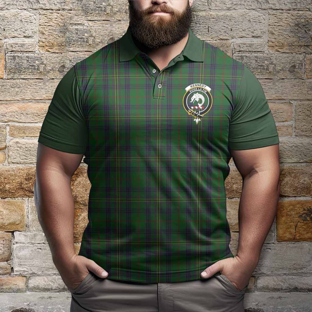 Kennedy Tartan Accent Polo Shirt with Family Crest