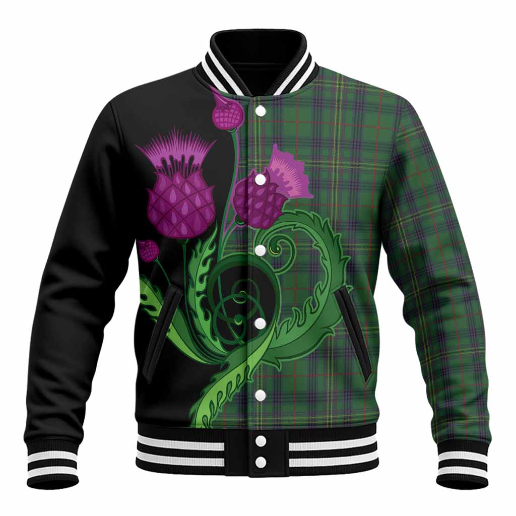Kennedy Tartan Baseball Jacket Traditional Scottish Thistle