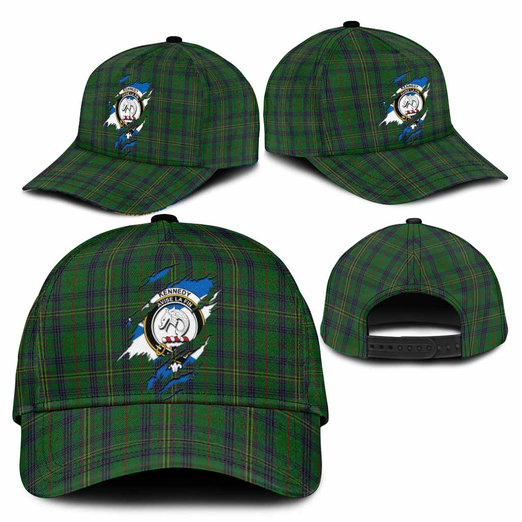 Kennedy Tartan Classic Cap with Family Crest In Me Style