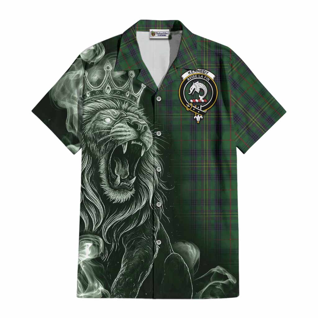 Kennedy Tartan Cotton Hawaiian Shirt Roaring Lion Heritage