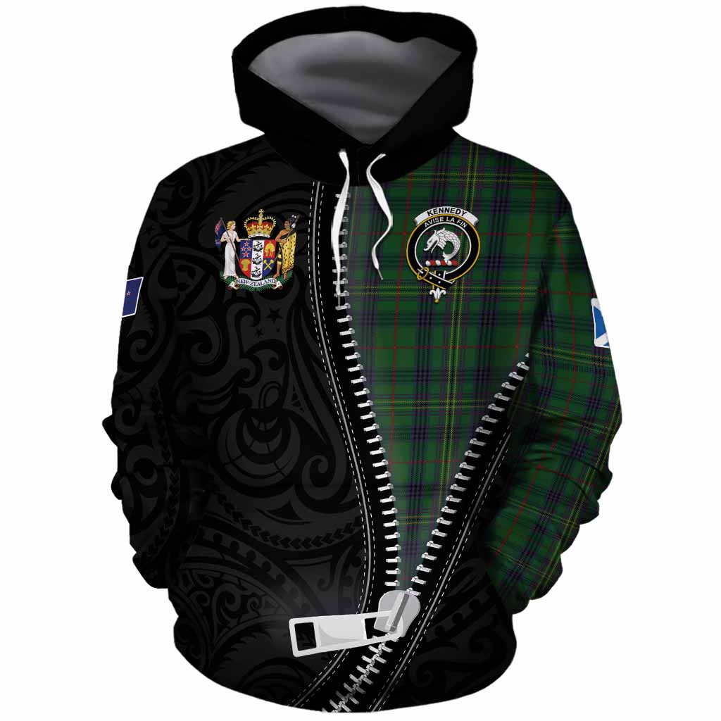 Kennedy Tartan Cotton Hoodie New Zealand Pattern Unique Zipper Stylized