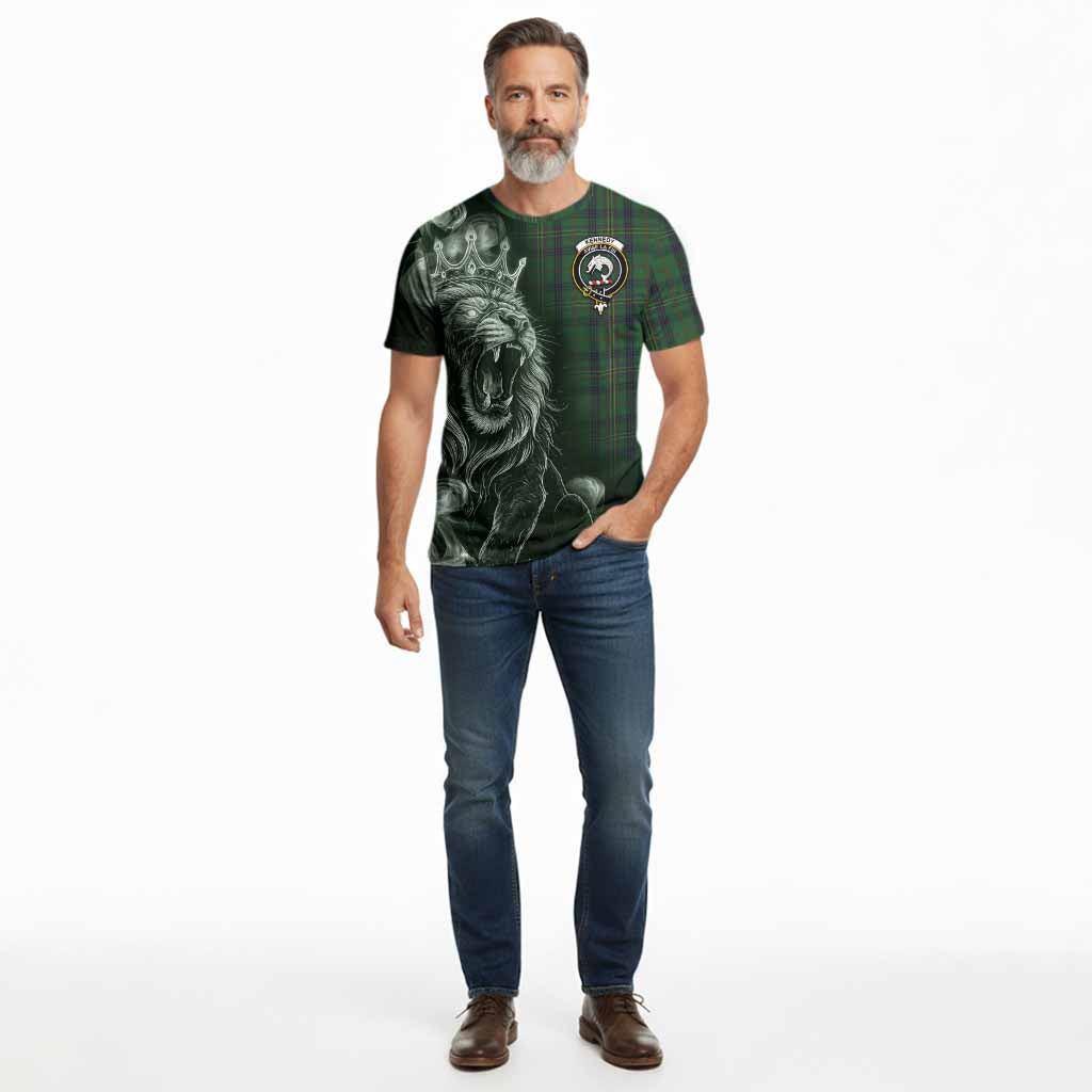 Kennedy Tartan Cotton T-shirt Roaring Lion Heritage
