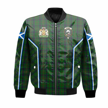 Kennedy Tartan Crest Bomber Jacket Scotland Coat of Arm Flag Style