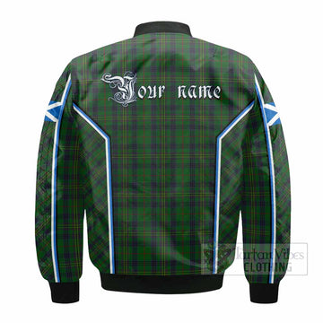 Kennedy Tartan Crest Bomber Jacket Scotland Coat of Arm Flag Style