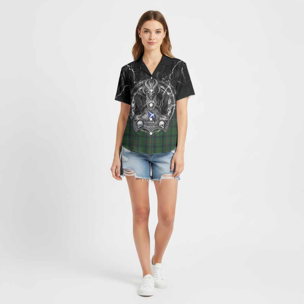 Kennedy Tartan Crest Cotton Hawaiian Shirt Celtic Odin's Raven Legacy