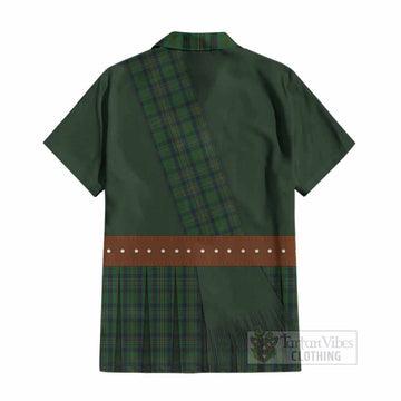 Kennedy Tartan Crest Cotton Hawaiian Shirt Kilt Costume Style
