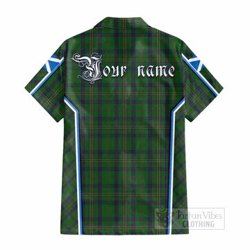 Kennedy Tartan Crest Cotton Hawaiian Shirt Scotland Coat of Arm Flag Style - Tartan Vibes Clothing