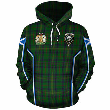 Kennedy Tartan Crest Cotton Hoodie Scotland Coat of Arm Flag Style