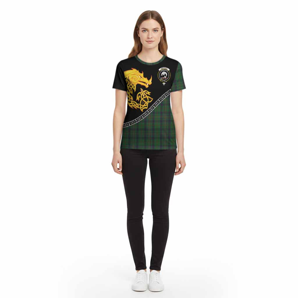 Kennedy Tartan Crest Cotton T-shirt Legendary Dragon Knot Half Style