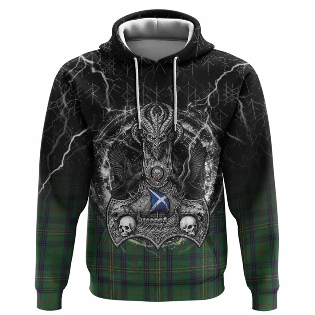Kennedy Tartan Crest Hoodie Celtic Odin's Raven Legacy