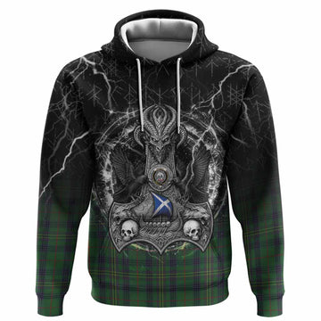 Kennedy Tartan Crest Hoodie Celtic Odin's Raven Legacy