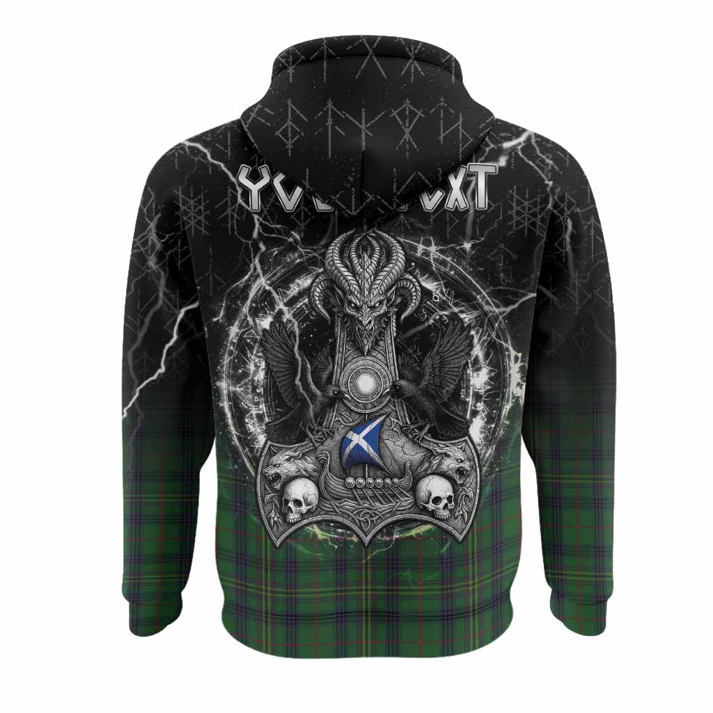 Kennedy Tartan Crest Hoodie Celtic Odin's Raven Legacy