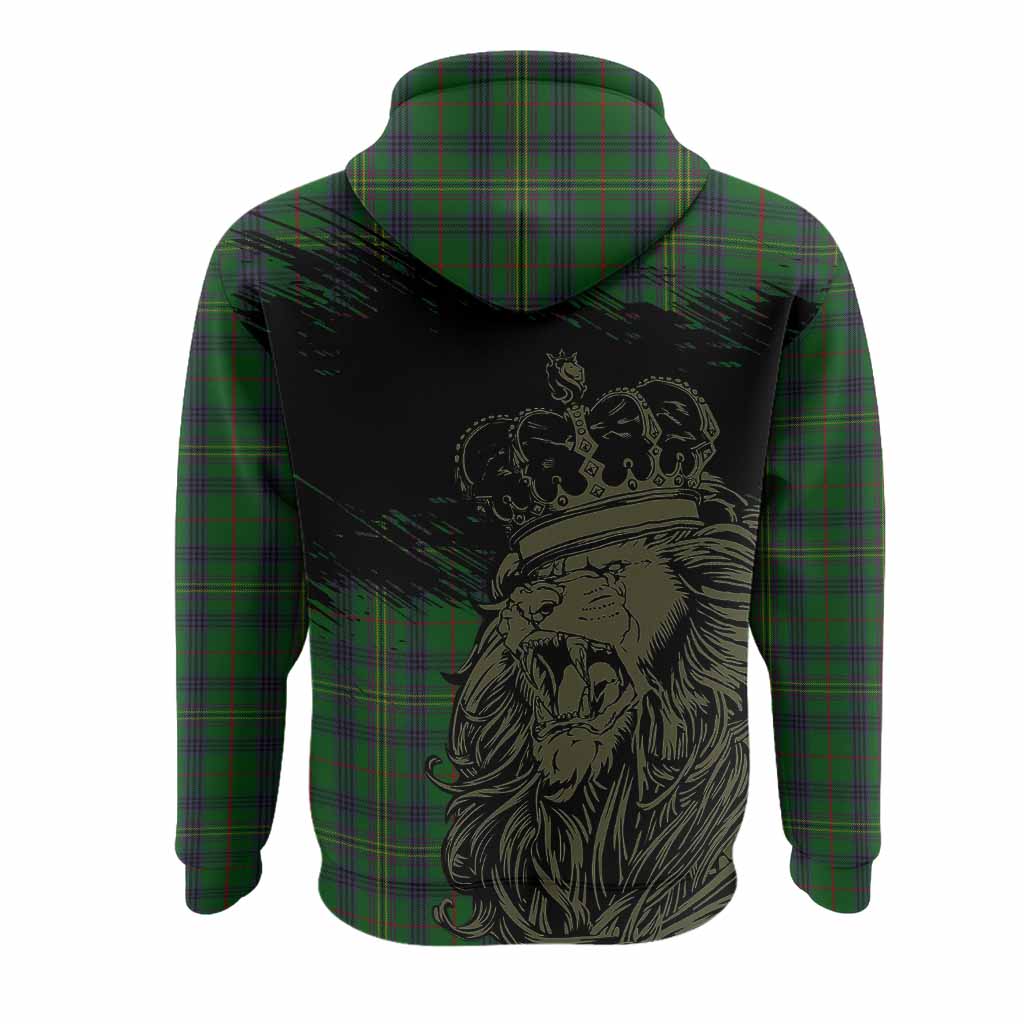 Kennedy Tartan Crest Hoodie Crowned Lion Heritage Style
