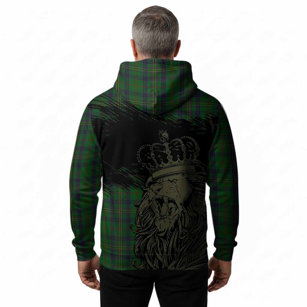 Kennedy Tartan Crest Hoodie Crowned Lion Heritage Style