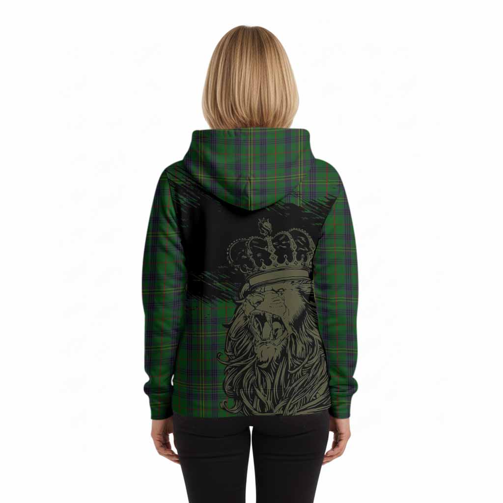 Kennedy Tartan Crest Hoodie Crowned Lion Heritage Style