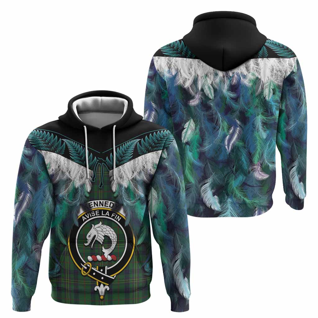 Kennedy Tartan Crest Hoodie New Zealand Maori Korowai Cloak