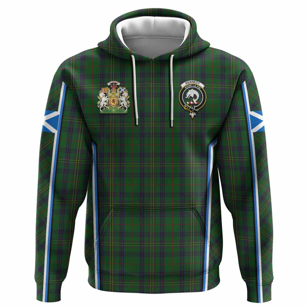 Kennedy Tartan Crest Hoodie Scotland Coat of Arm Flag Style - Tartan Vibes Clothing