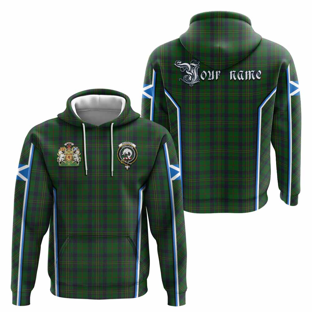 Kennedy Tartan Crest Hoodie Scotland Coat of Arm Flag Style - Tartan Vibes Clothing