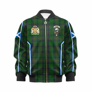 Kennedy Tartan Crest Kid Bomber Jacket Scotland Coat of Arm Flag Style - Tartan Vibes Clothing