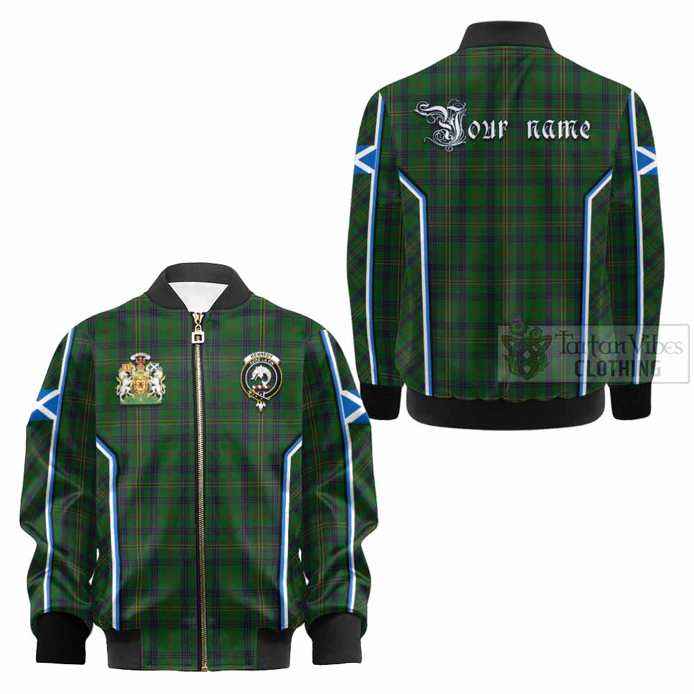 Kennedy Tartan Crest Kid Bomber Jacket Scotland Coat of Arm Flag Style - Tartan Vibes Clothing